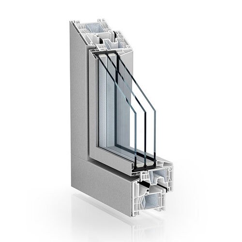 Profil châssis PVC Kömmerling 76MD AluClip Zero