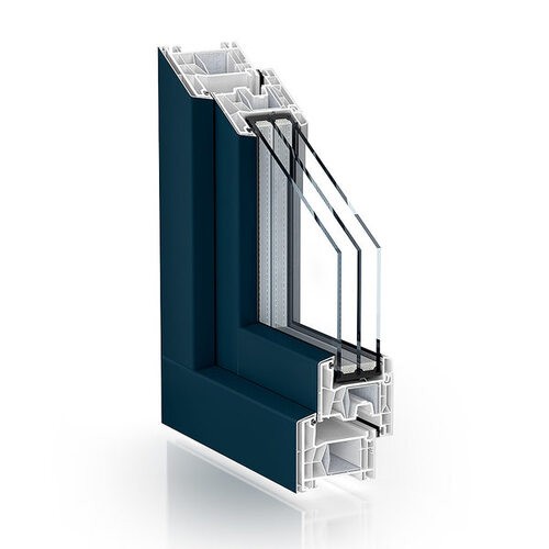 Profil châssis PVC Kömmerling 76AD AluClip installé à Bruxelles