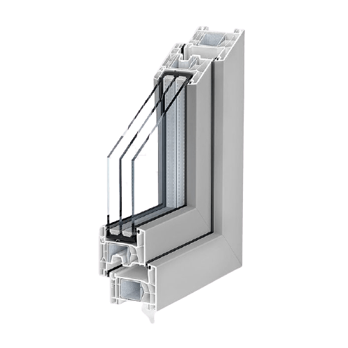 Profil châssis PVC Kömmerling 76AD pour fenêtres bruxelloises